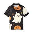 thumbnail image 1 of Grblisyd Girls Short Sleeve Polo Shirt Kids Casual Collar School Uniform Shirts Halloween Pumpkin Ghost Print Tops 2-13 Years, 1 of 5