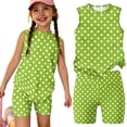 thumbnail image 1 of Grblisyd Girls Summer Outfits 2 Piece Set Polka Dots Tank Top and Biker Shorts Sets Kids Clothes 5-13 Y, 1 of 6