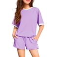 thumbnail image 1 of Grblisyd Girls Summer Outfits 2 Piece Short Sleeve T Shirts Top and Elastic Waist Shorts Clothing Sets with Pockets, 1 of 2