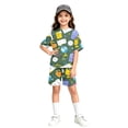 thumbnail image 1 of Grblisyd Girls Summer Outfits Casual Lounge Set Short Sleeve T Shirt and Elastic Waist Shorts 2 Piece Back to School Sets, 1 of 5