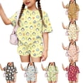 thumbnail image 1 of Grblisyd Girls Summer Outfits Size 10-12 Years Animal Print T-Shirts and Elastic Waist Shorts 2 Piece Outfit Kids Cute Clothing Sets, 1 of 7