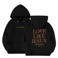 thumbnail image 1 of Grblisyd Girls Sweatshirt Kids 10-12 Long Sleeve Jesus Hoodie Jesus Loves You Casual Graphic Hoodie Drawstring Pullover Cute Kids Clothes Black 150, 1 of 4