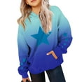 thumbnail image 1 of Grblisyd Girls Sweatshirt Kids 10-12 Youth Long Sleeve Oversized Hoodie Gradient Graphic Tween Tops Cute Graphic Hoodie Drawstring Preppy Pullover Preppy Cute Hoodies for Girls Blue 140, 1 of 5