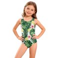 thumbnail image 1 of Grblisyd Girls Swimsuits Size 10-12 Tropical Athletic One Piece Swimsuit Racerback Crew Neck Bathing Suit, 1 of 6