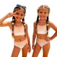 thumbnail image 1 of Grblisyd Girls Swimsuits Two Piece Casual Scoop Neck Gradient Bikini Sets Size 1-10 Years, 1 of 6