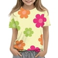 thumbnail image 1 of Grblisyd Girls T Shirts Kids Cute Cartoon Print Summer Tops Short Sleeve Crewneck Tees 3-12 Years, 1 of 5