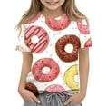 thumbnail image 1 of Grblisyd Girls T Shirts Kids Cute Cartoon Print Summer Tops Short Sleeve Crewneck Tees 3-12 Years, 1 of 5