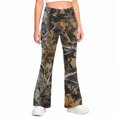 thumbnail image 1 of Grblisyd Girls Uniform Pants Kids Stretchy Elastic Waist Camo Maple Leaf Print Flare Pant with Pockets for 5-15 Years, 1 of 6
