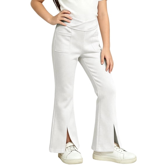 Grblisyd Girls Yoga Flare Pants School Uniform Pant Fashion Cross High Waisted Bell Bottom Leggings With Pocket