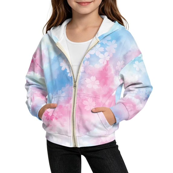 Grblisyd Girls Zip Up Hoodie Christmas Sweatshirt with Pockets Long Sleeve Active Coat Winter Fall Everyday Wear