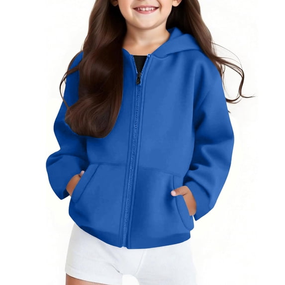 Grblisyd Girls Zip Up Hoodies Teen Long Sleeve Full-Zip Sweatshirts Jacket Casual Fall Hoodie with Pocket Fashion Back to School Clothes