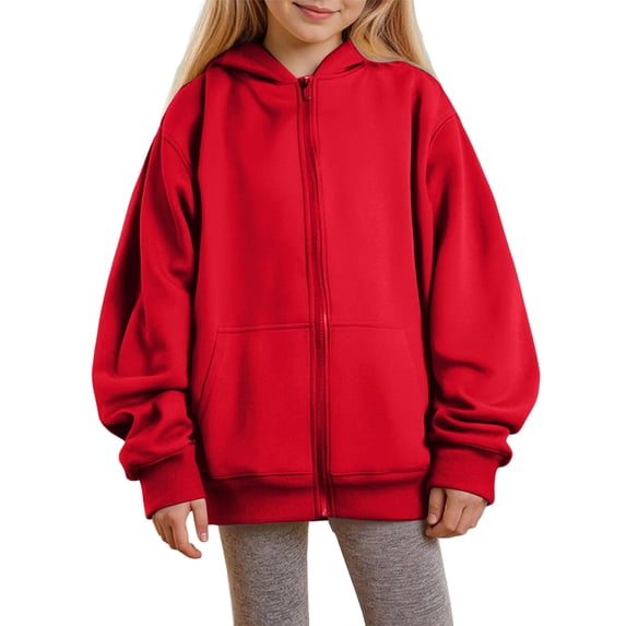 Grblisyd Girls and Boys Zip Up Hoodies Teen Full-Zip Sweatshirts Jacket Casual Fall Hoodie with Pocket