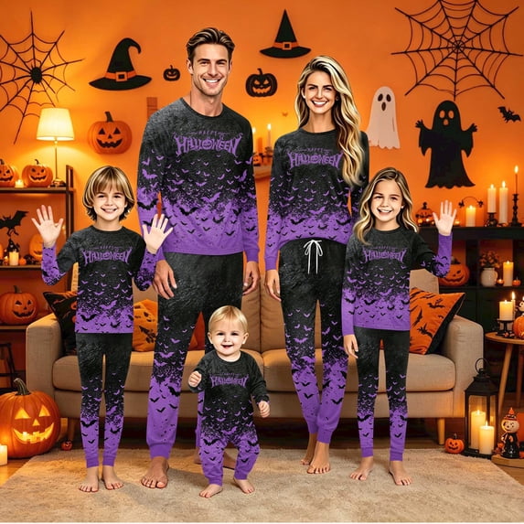 Grblisyd Halloween Family Pajamas Sets Cute Print PJs Sets Pjs Matching for Couples Men and Women Shirts and Pants