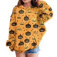 thumbnail image 1 of Grblisyd Halloween Girls Boys Casual Long Sleeve Hoodies Cute Oversized Fleece Pocket Sweatshirt Tops with Kangaroo Pocket, 1 of 5