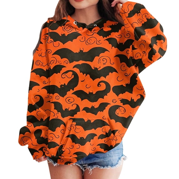 Grblisyd Halloween Girls Oversized Hoodies Fleece Pullover Sweatshirts Kids Fashion Casual Outfits Fall Winter Clothes