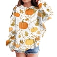 thumbnail image 1 of Grblisyd Halloween Girls and Boys Hoodie Cute Pumpkin Print Fleece Pullover Sweatshirt with Kangaroo Pocket, 1 of 5