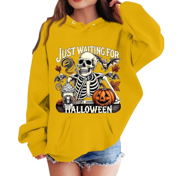 Grblisyd Halloween Hoodies for Girls Long Sleeve Pullover Sweatshirts with Kangaroo Pocket Casual Loose Fall Winte Top