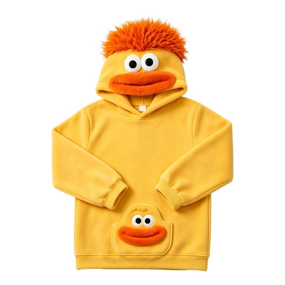 Grblisyd Halloween Hoodies for Kids Cute Cartoon Outfits Cozy Big Mouth Monster Long Sleeve Plush Hooded Sweatshirt with Pockets