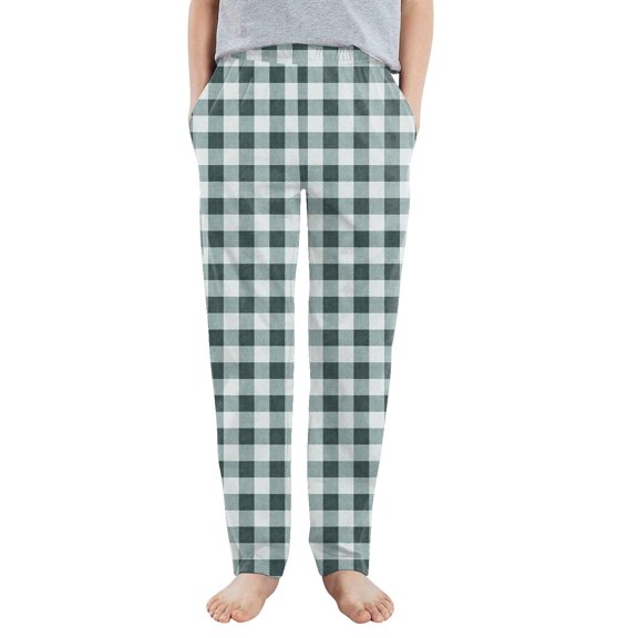 Grblisyd Halloween Pajama Pants Fleece Halloween Pj Pants Comfy Plaid Elastic Waist Pajama Bottoms Cute Christmas Lounge Plaid Pj Pants Sweatpants With 2 Pockets Light Green 130