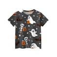 thumbnail image 1 of Grblisyd Halloween Shirts for Girls Boys Short Sleeve T Shirt Kids Summer Pumpkin Ghost Print Tops Crewneck Tees 3-14 Years, 1 of 6