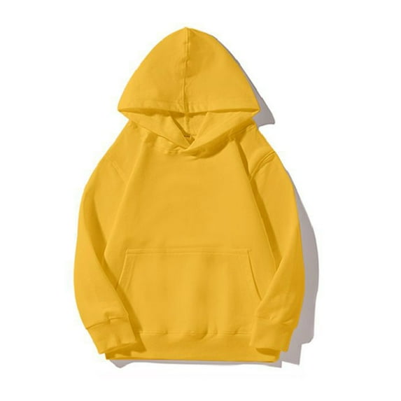 Grblisyd Hoodies for Teen Girls Dressy Casual Long Sleeve Back To School Trendy Hooded Sweatshirts Y2k Winter Pullover Tops Preppy Clothes for Girls 10-12 Yellow 110