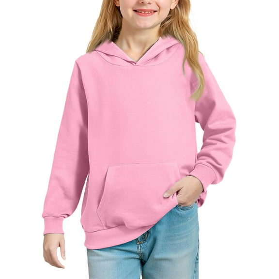 Grblisyd Hoodies for Teen Girls Youth Long Sleeve Y2K Tween Tops Casual Graphic Hoodie Sweatshirt Drawstring Pullover Cute Girls Hoodies Kids 10-12 Pink 170