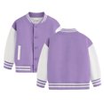 thumbnail image 1 of Grblisyd Kids Baseball Jackets Boys Girls Fit Varsity Jacket Casual Lightweight Plain Button School Coat, 1 of 2