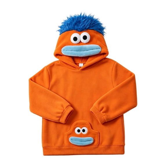 Grblisyd Kids Big Mouth Monster Hoodies Boys Girls Flannel Long Sleeve Halloween Hooded Sweatshirt Cute Fashion Pullover Top
