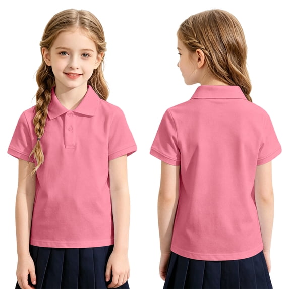 Grblisyd Kids Boys Girls Short Sleeve School Uniform String Polo Shirts Casual Quick Dry Back to School Top