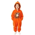 thumbnail image 1 of Grblisyd Kids Soft Flannel Onesie Sleepwear Hooded Full Body Halloween Sleep Jumpsuit Cute Ghost Print Loungewear for Boys Girls, 1 of 7