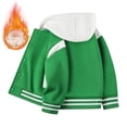 thumbnail image 1 of Grblisyd Kids Varsity Fleece Jacket Girls Boys Baseball Jacket Long Sleeve Bomber Coat School Uniform with Pocket, 1 of 5