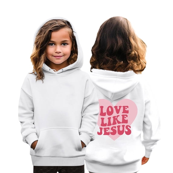 Grblisyd LOVE LIKE JESUS Fall Hoodies for Girls Christian Jesus Sweatshirt Religious Bible Verse Preppy Top