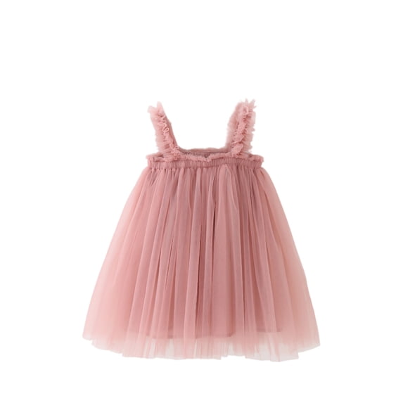 Grblisyd Little Girl Dress Solid Color Tutu Dresses Sleeveless Tulle Dress Princess Dresses for Birthday Party
