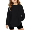 thumbnail image 1 of Grblisyd Long Sleeve Shirts for Girls Size 10-12 Black Basic Teen Girls Clothes Fall Kids Crew Neck Cute Tshirt Trendy Fall Outfits ,Black 3-4Y, 1 of 4