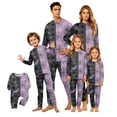 thumbnail image 1 of Grblisyd Matching Family Halloween Pajamas Set Cute Funny Spider Web Bat Print 2-Piece Color Block PJS for Adults & Kids Holiday Family Long Sleeve Loungewear Set, 1 of 4