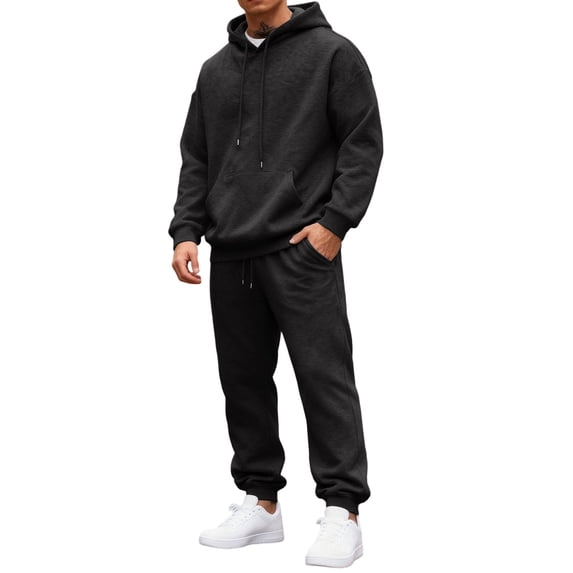 YNGKMEA Men's Tracksuits 2 Piece Hoodie and Sweatpants Set Fleece Sweatsuits Casual Athletic Cargo Jogging Suit for Men
