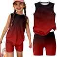 thumbnail image 1 of Grblisyd Outfits for Girls 10-12 Summer Gradient Print Tank Top and Biker Shorts 2 Piece Outfit Kids Cute Clothing Sets, 1 of 6