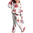 thumbnail image 1 of Grblisyd Outfits for Girls Casual Long Sleeve Cute Cartoon Print Sweatershirt and Flared Pants 2 Pieces Fall Winter Set Size 7-8 Years, 1 of 7