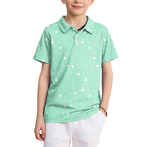 Grblisyd Polo Shirts for Boys Button Down Shirt Short Sleeve Uniform Shirt Solid Back to School Tops
