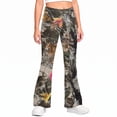 thumbnail image 1 of Grblisyd School Uniform Pants for Girls Flare High Elastic Waist Dress Trousers Back to School Clothes Teens Camo Maple Leaf Print Stretchy Button Pant, 1 of 6