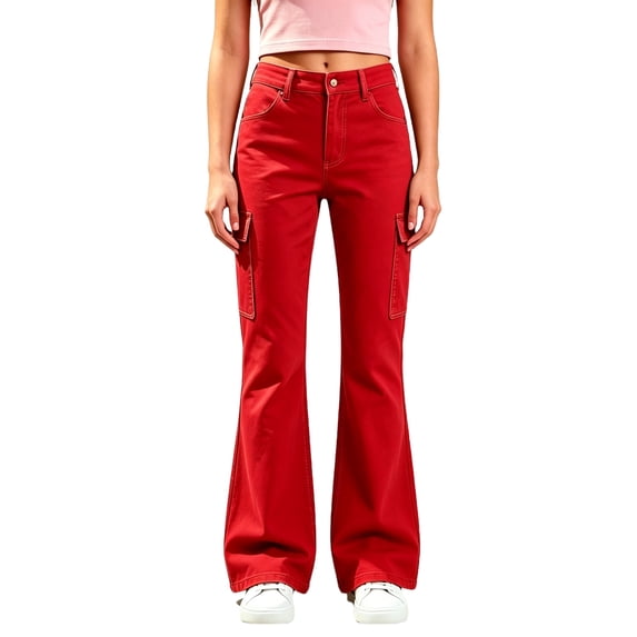 Grblisyd School Uniform Pants for Girls Flare High Waist Dress Trousers Fashion Button Trouser Back To School Outfits