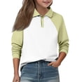 thumbnail image 1 of Grblisyd Shirts for Girls School Uniform Long Sleeve Color block Top Kids Golf Pique Polo Shirts 5-14 Year, 1 of 3