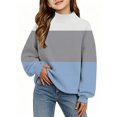 thumbnail image 1 of Grblisyd Sweatshirts for Girls Cute Color Block Preppy Loose Hoodies Crewneck Raglan Long Sleeve Pullover Tops, 1 of 4
