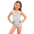 thumbnail image 1 of Grblisyd Swimsuits for Girls 10-12 Crew Neck Funny Graphic Bathing Suit Racerback One Piece Swimwear, 1 of 6