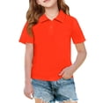 thumbnail image 1 of Grblisyd Uniform Shirts for Girls Short Sleeve Polo Shirts Quick Dry Collared Uniform Golf Shirt Button Casual Tops Back To School 3-12 Years, 1 of 6