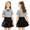 thumbnail image 1 of Grblisyd Uniform Skirts for Girls Pleated Mini Skirt High Waist Tennis Solid Color Skirts with Bowknot 5-13 Years, 1 of 6