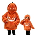 thumbnail image 1 of Grblisyd Unisex Kids Halloween Pumpkin Fleece Hoodie Jack O Lantern Sweatshirt with Pocket, 1 of 6