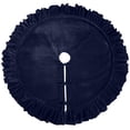 thumbnail image 1 of Grbtsrd 48 Inch Christmas Tree Skirt, Deep Blue Velvet Tree Skirts, Luxurious Velvet Fabric, Christmas Tree Decor, for 5-7 ft Christmas Tree, Cute Holiday Accent for Office and Shop Display, 1 of 1