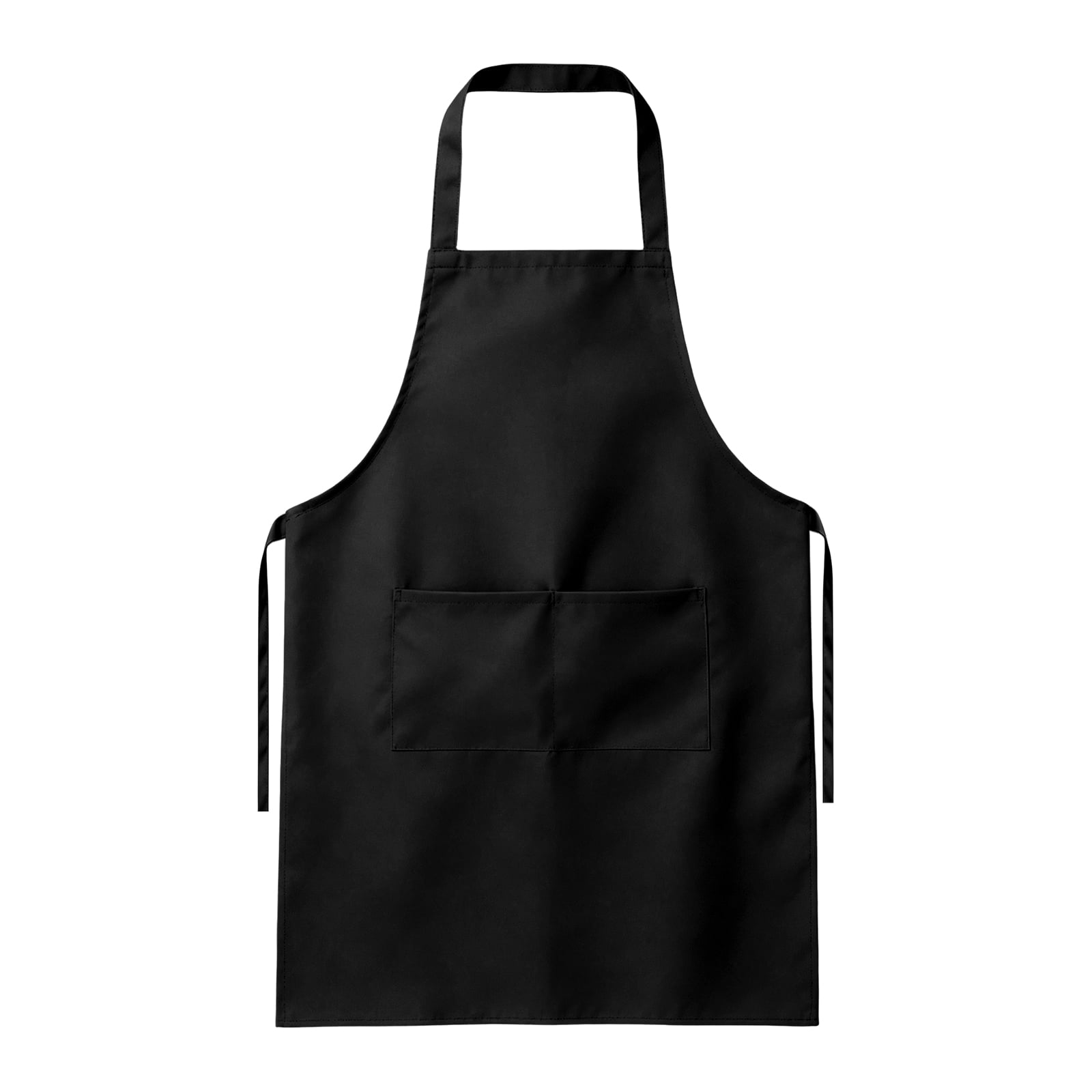 Grbtsrd Solid Color Black Apron, Cooking Apron, Aprons With Pockets ...