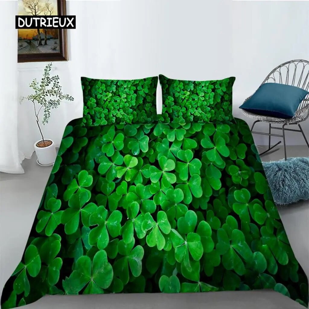 Gre Duvet Cover Set Size Tropical Rainforest Gre Plant Palm Leaf ...